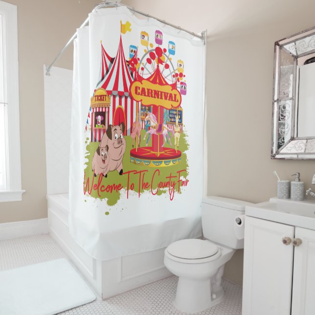 Welcome To The County Fair - Carnival Shower Curtain (In Situ)