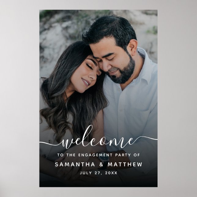 Welcome To the Engagement Party Sign with Photo (Front)