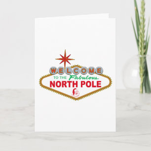 Welcome To The Fabulous North Pole (Vegas Sign) Holiday Card