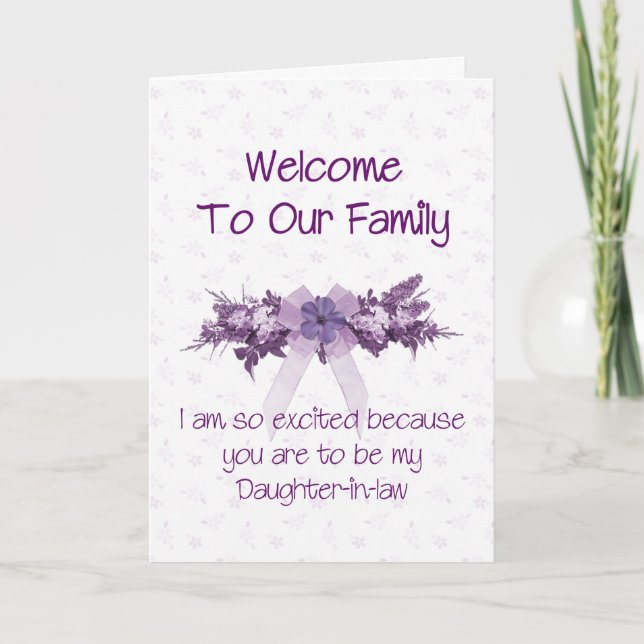 Welcome to the Family, Future Daughter-in-Law Card (Front)