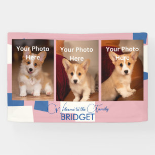 Welcome to the Family New Pet Puppy Shower Photo  Banner