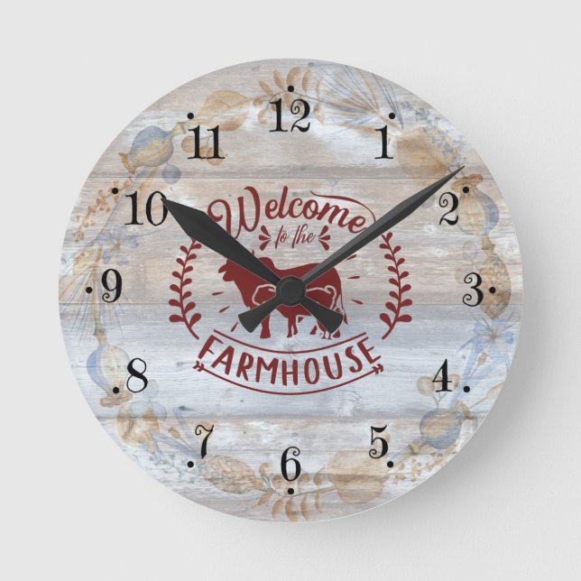 Welcome To The Farmhouse Wall Clock (Front)