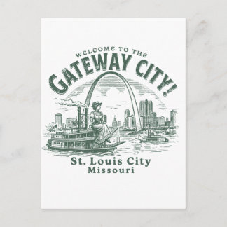 Welcome to the Gateway City St. Louis City Missour Postcard