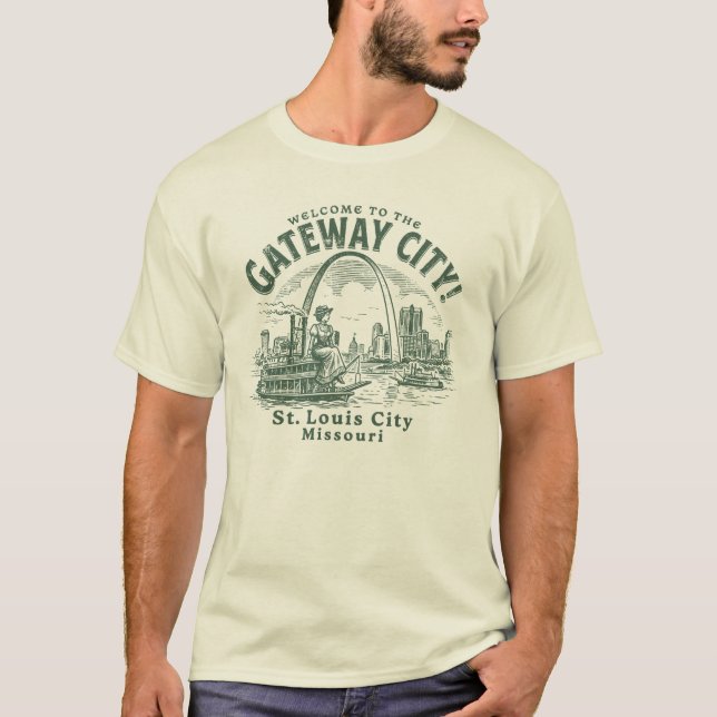 Welcome to the Gateway City St. Louis City Missour T-Shirt (Front)
