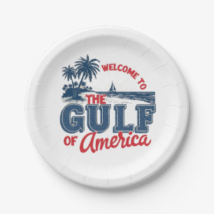 Welcome to the Gulf of America Immigrant Mexican Paper Plate