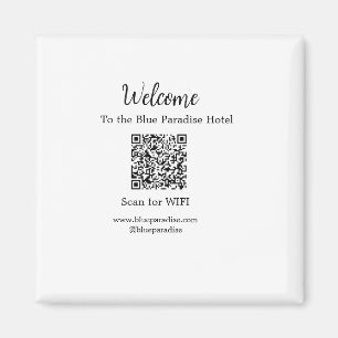 Welcome to the hotel restaurant villa scan QR WIFI Magnet
