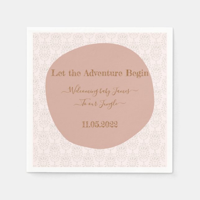 Welcome to the jungle baby shower napkins (Front)