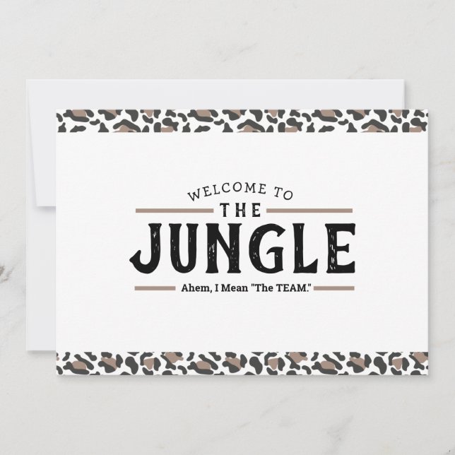 Welcome to the Jungle Emlployee Welcome Card (Front)
