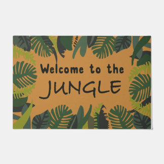 Welcome To The Jungle Mat, Tropical Design  Doormat