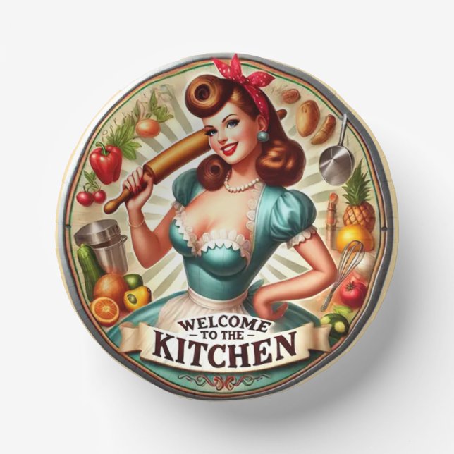 Welcome to the kitchen paper plate (Front)