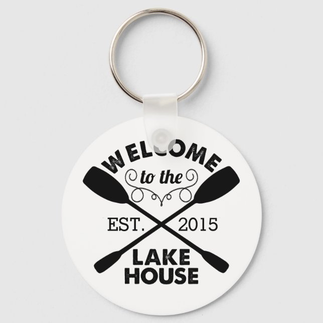 Welcome to the Lake House Key Ring (Front)