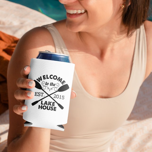 Welcome to the Lake House | Rustic Paddles Can Cooler (Creator Uploaded)