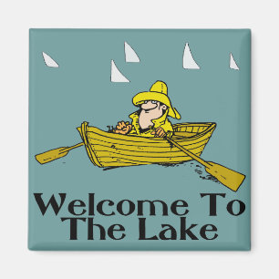 Welcome to the Lake, rowboat Magnet