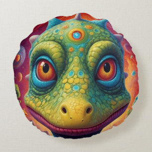 Welcome to the Magical World of Dino Delights Round Cushion