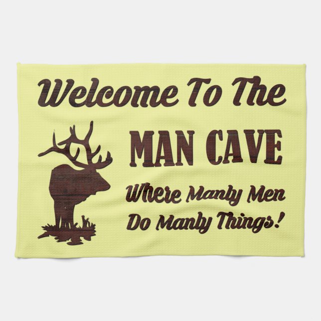 WELCOME TO THE MAN CAVE TEA TOWEL (Horizontal)