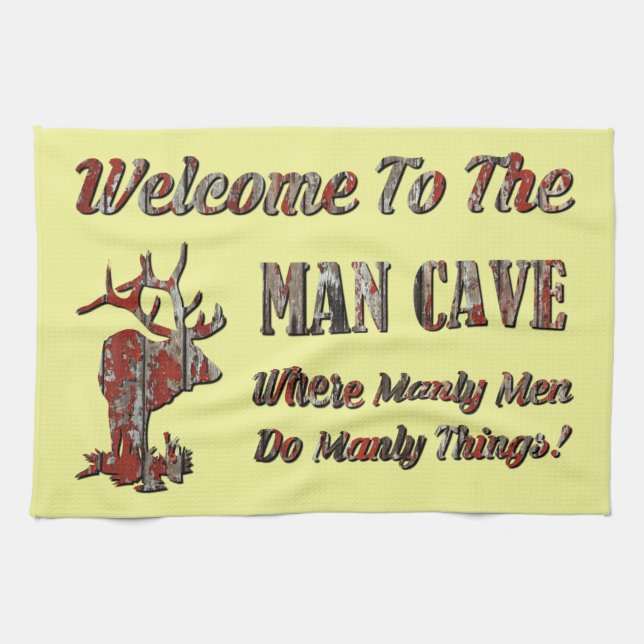 WELCOME TO THE MAN CAVE TEA TOWEL (Horizontal)