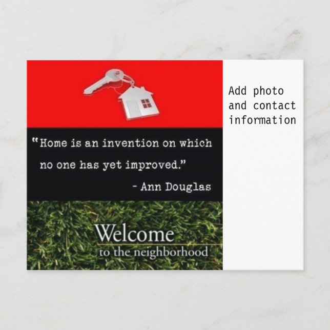 Welcome To The Neighbourhood Red Black Green Postcard (Front)