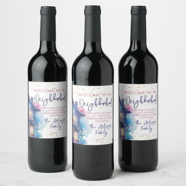Welcome To The Neighbourhood Wine Label (Bottles)