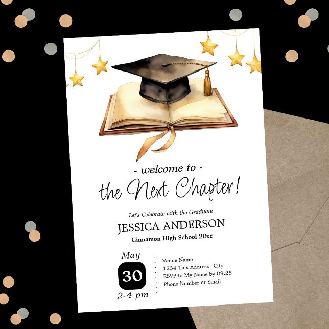 Welcome to the Next Chapter Graduation Party  Invitation (Creator Uploaded)