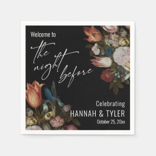 Welcome to The Night Before, Dutch Painted Flowers Napkin