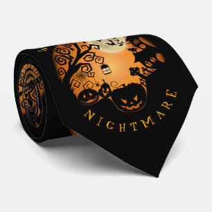 Welcome To The Nightmare Halloween Pumpkin Custom Tie