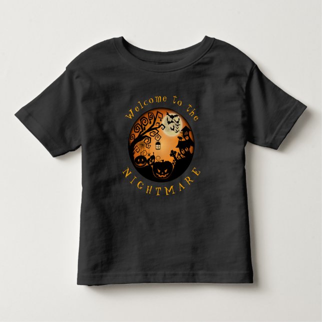Welcome to the Nightmare Halloween Pumpkin Custom Toddler T-Shirt (Front)