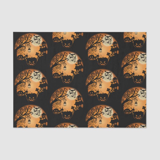 Welcome to the Nightmare Halloween Pumpkin Graphic Tissue Paper (Front)