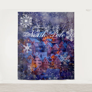 Welcome to the North Pole    Party Backdrop Tapestry