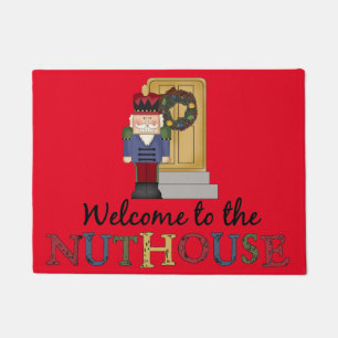 Welcome to the Nut House Nutcracker Holiday Doormat