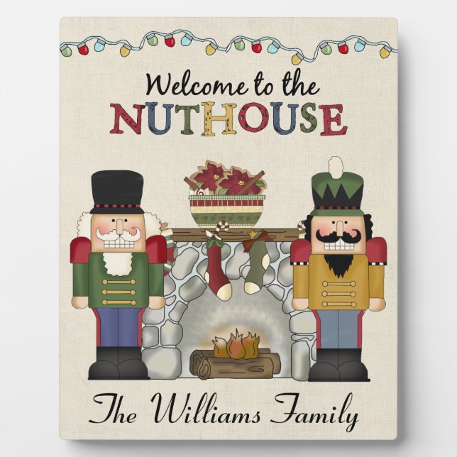 Welcome to the Nuthouse Personalised Family Plaque (Front)