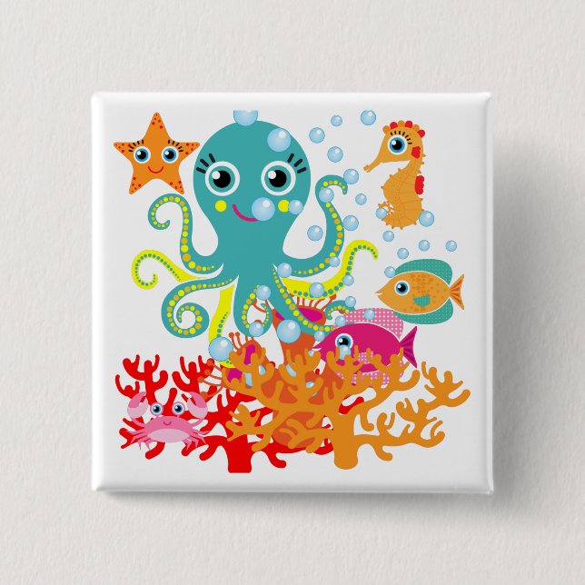 Welcome to the Ocean 15 Cm Square Badge (Front)