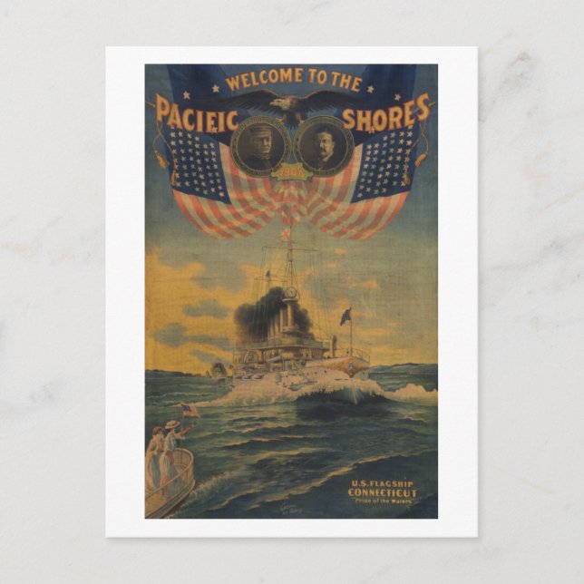 Welcome to the Pacific Shores. Flagship Connecticu Postcard (Front)