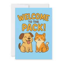 Welcome to the Pack – Cute Dog & Cat Greeting Card