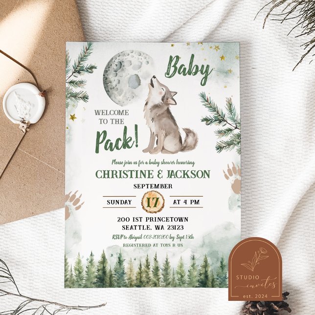 Welcome to The Pack Forest Wolf Baby Shower Invitation (Creator Uploaded)
