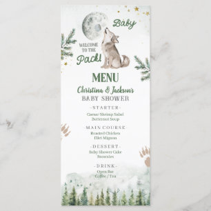 Welcome to The Pack Forest Wolf Baby Shower Menu