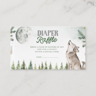Welcome to The Pack Forest Wolf Diaper Raffle Enclosure Card