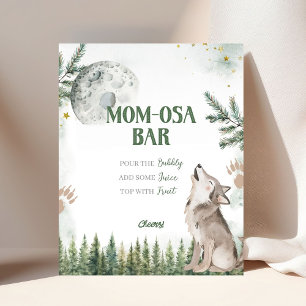 Welcome to The Pack Forest Wolf Momosa Bar Poster