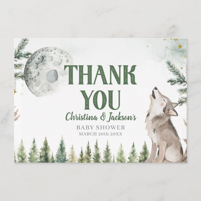 Welcome to The Pack Forest Wolf Thank You Card (Front)