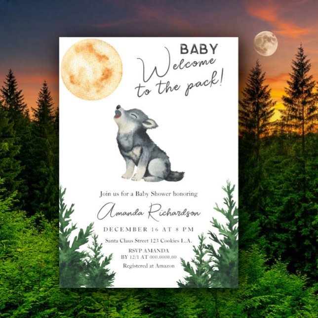 Welcome to the pack! Wolf Baby Shower Invitation (Creator Uploaded)
