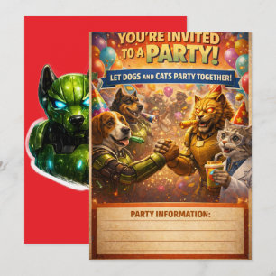 Welcome to the party let the cats play invitation