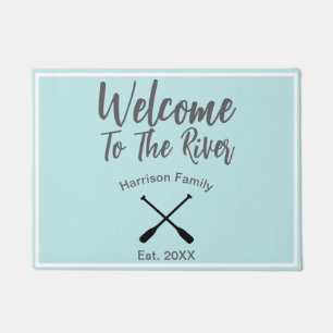 Welcome To The River custom family name Doormat