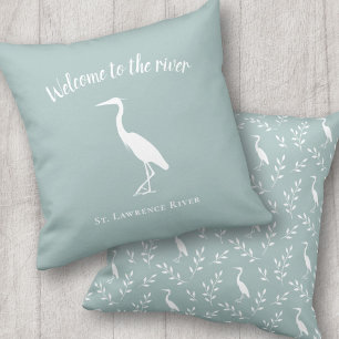 Welcome to the river heron regional locale decor cushion