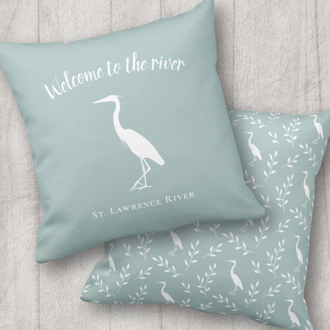 Welcome to the river heron regional locale decor cushion (Creator Uploaded)