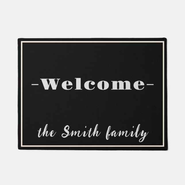"Welcome to the Smith Family" Personalised Doormat (Front)