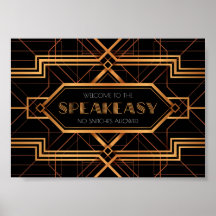 Welcome to the Speakeasy Party Sign