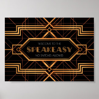 Welcome to the Speakeasy Party Sign