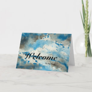 Welcome To The Team Blue Background Card
