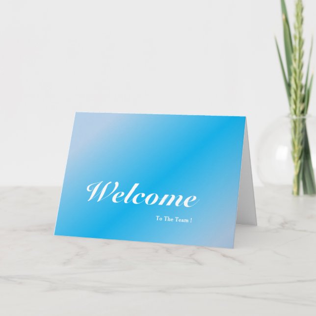 Welcome To The Team Blue Background Card (Front)