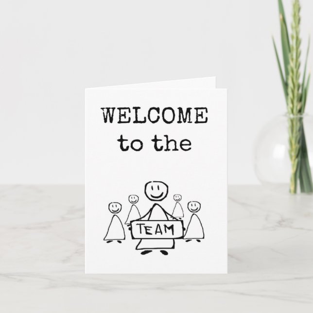 Welcome to the Team Card, Funny, Cute Printable Card (Front)