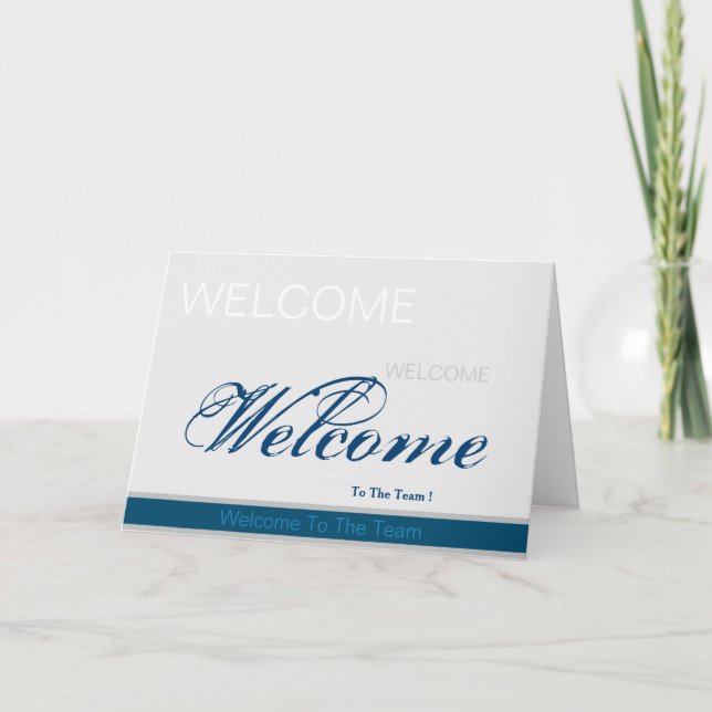 Welcome To The Team Grey Blue Badge Card (Front)
